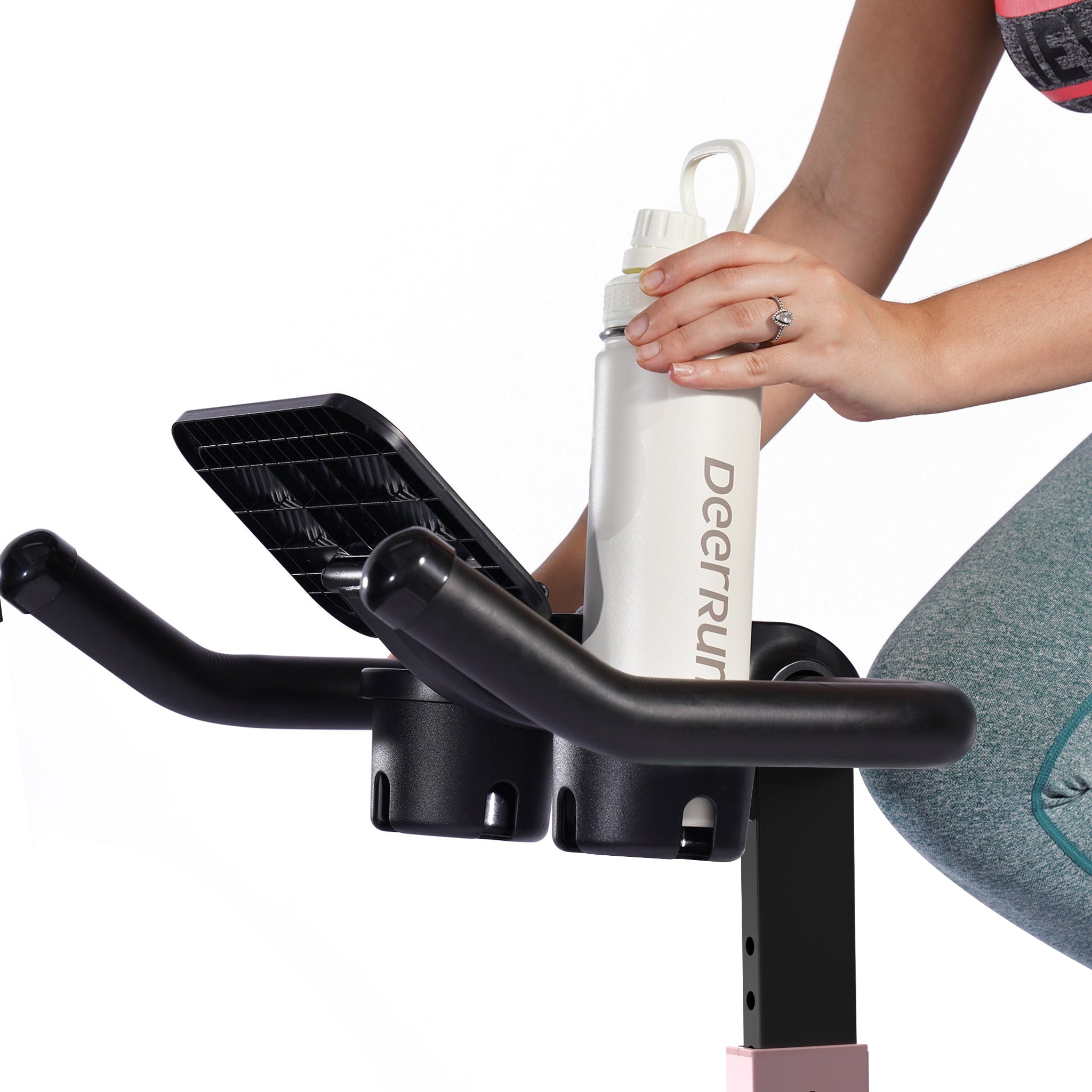 DeerRun S500 Indoor Adjustable Magnetic Resistance Silent Belt Smart Cycling Bike with PitPat App - Pink