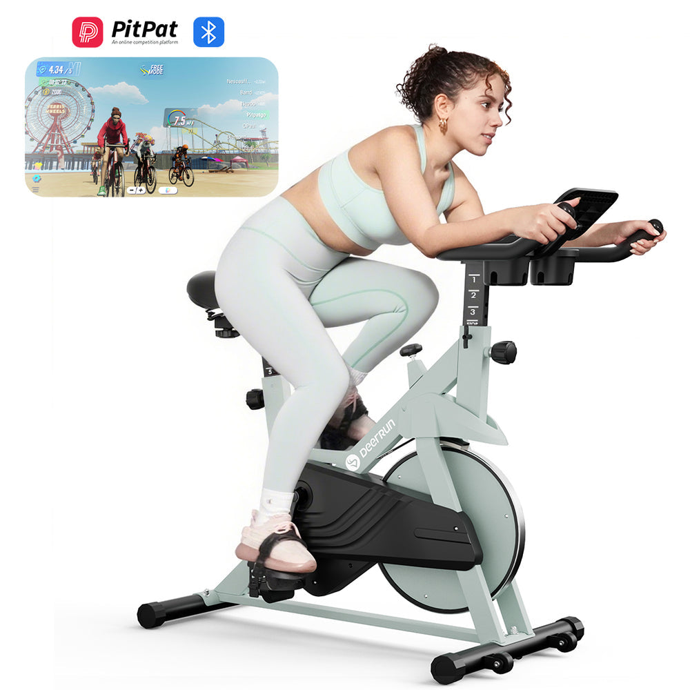 DeerRun S500 Indoor Adjustable Magnetic Resistance Silent Belt Smart Cycling Bike with PitPat App