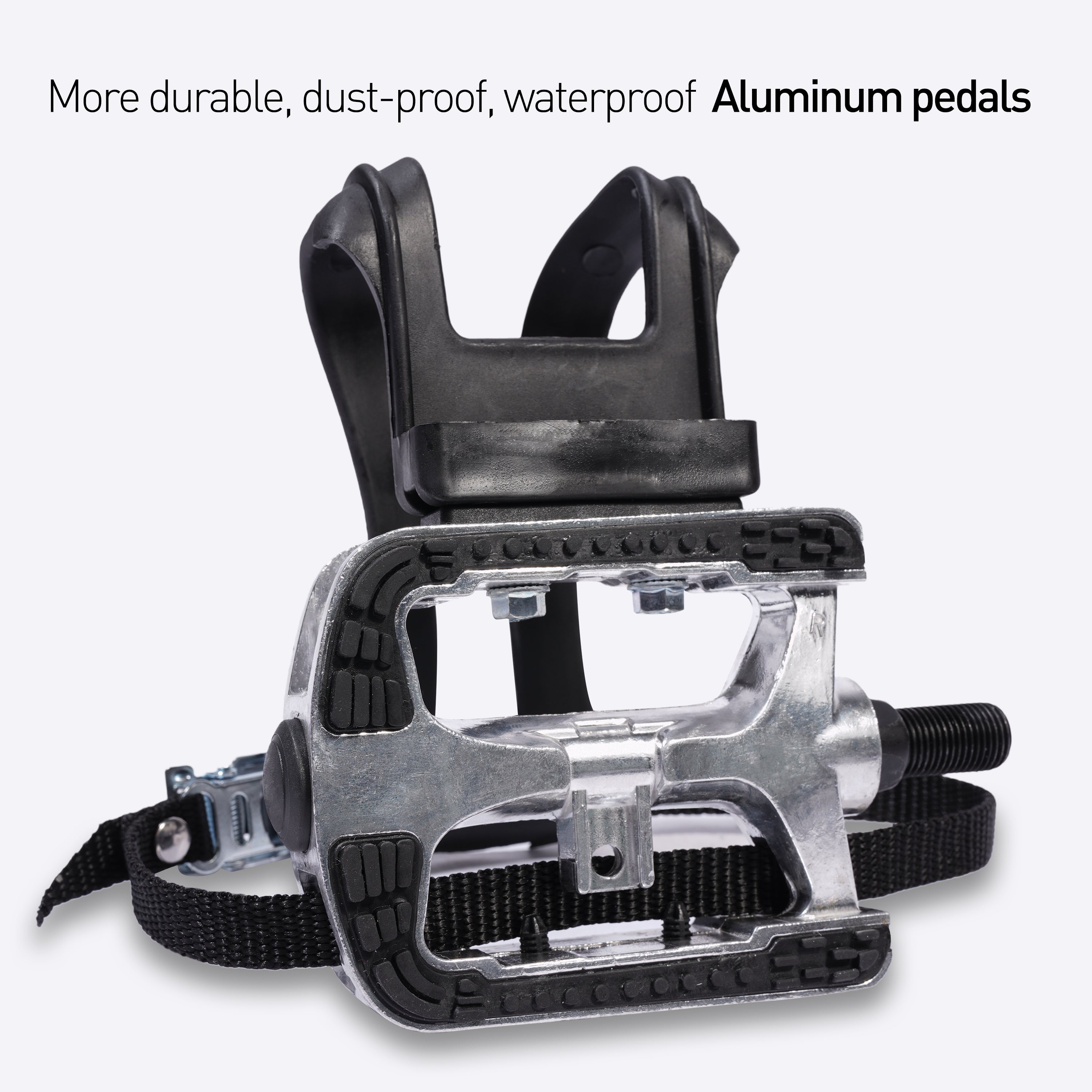 DeerRun® Indoor Bike Pedals with Toe Clip and Straps, Ride with Regular Shoes