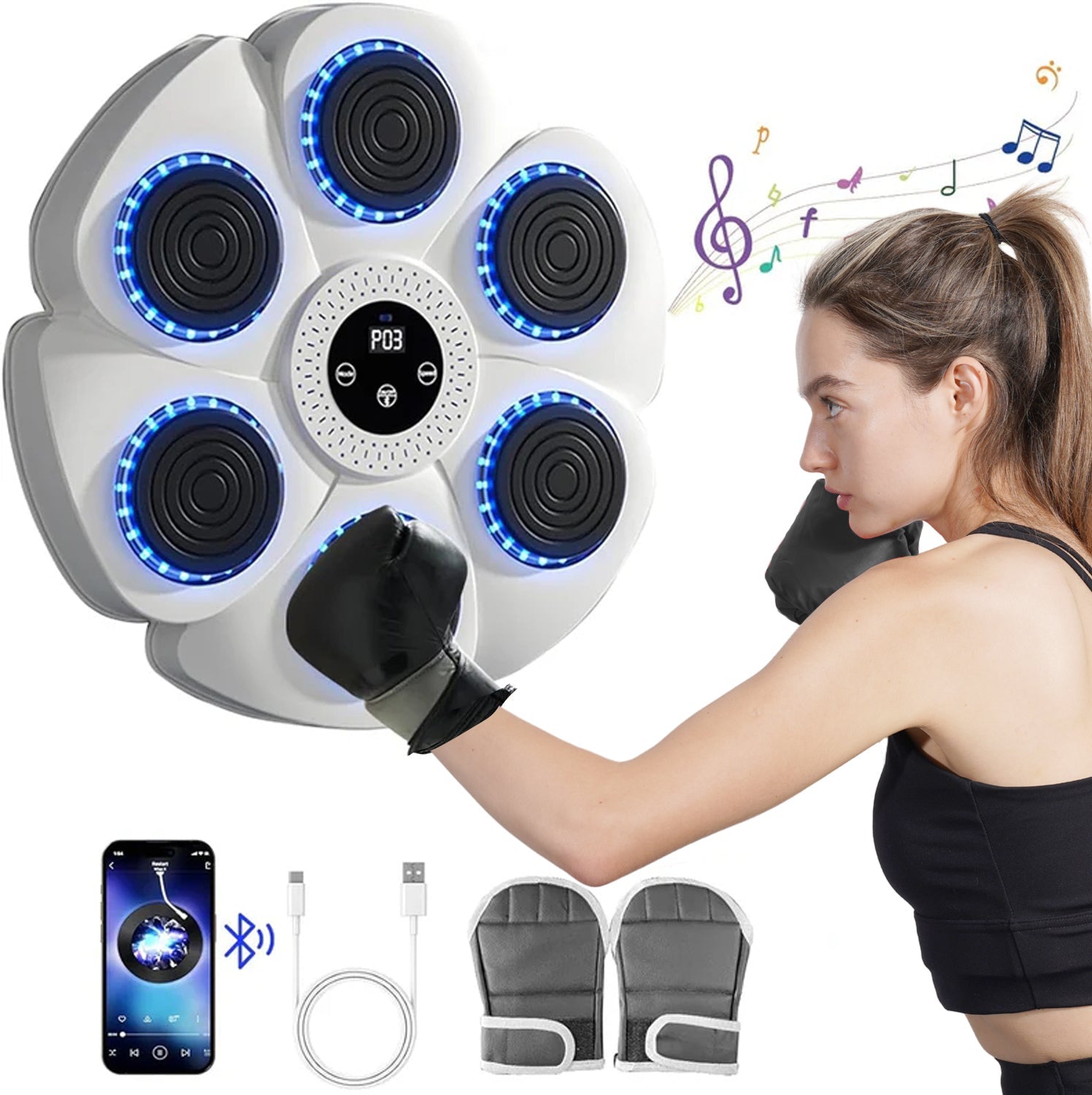 DeerRun® Smart Music Boxing Machine (Gloves and charging cable included)