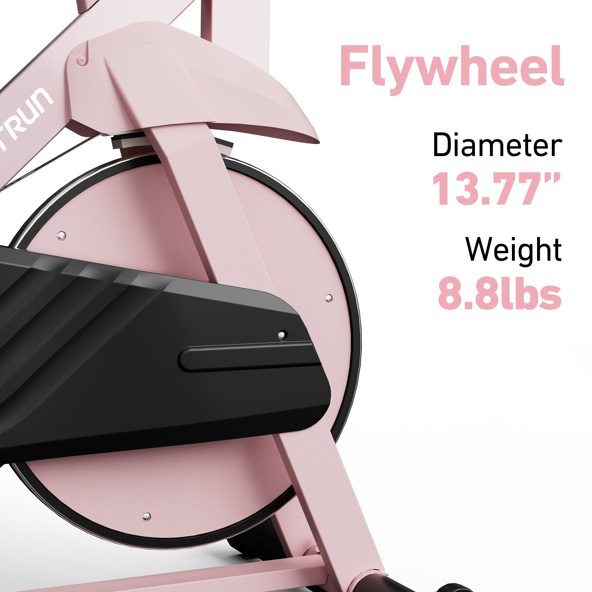 DeerRun S500 Indoor Adjustable Magnetic Resistance Silent Belt Smart Cycling Bike with PitPat App - Pink