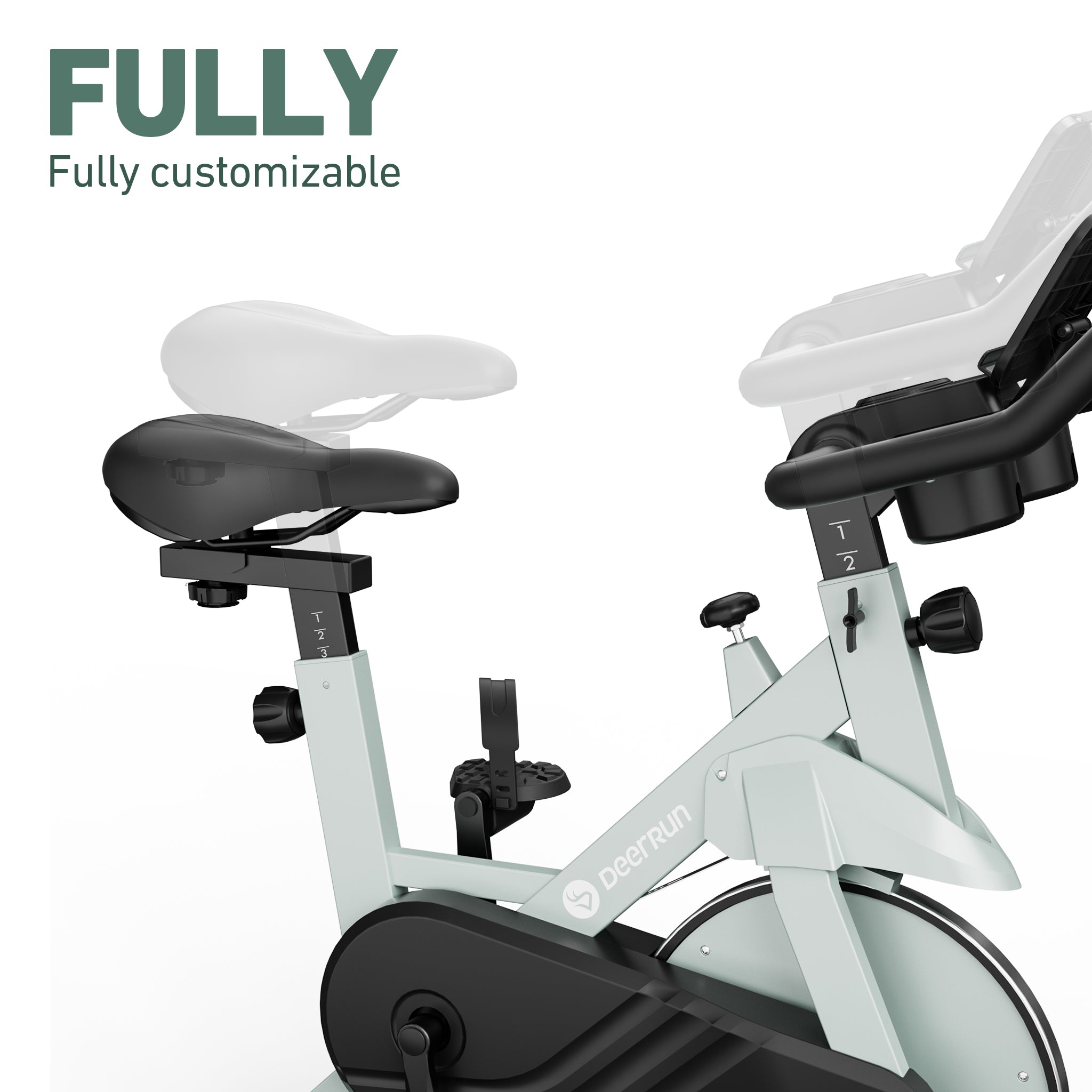 DeerRun S500 Indoor Adjustable Magnetic Resistance Silent Belt Smart Cycling Bike with PitPat App