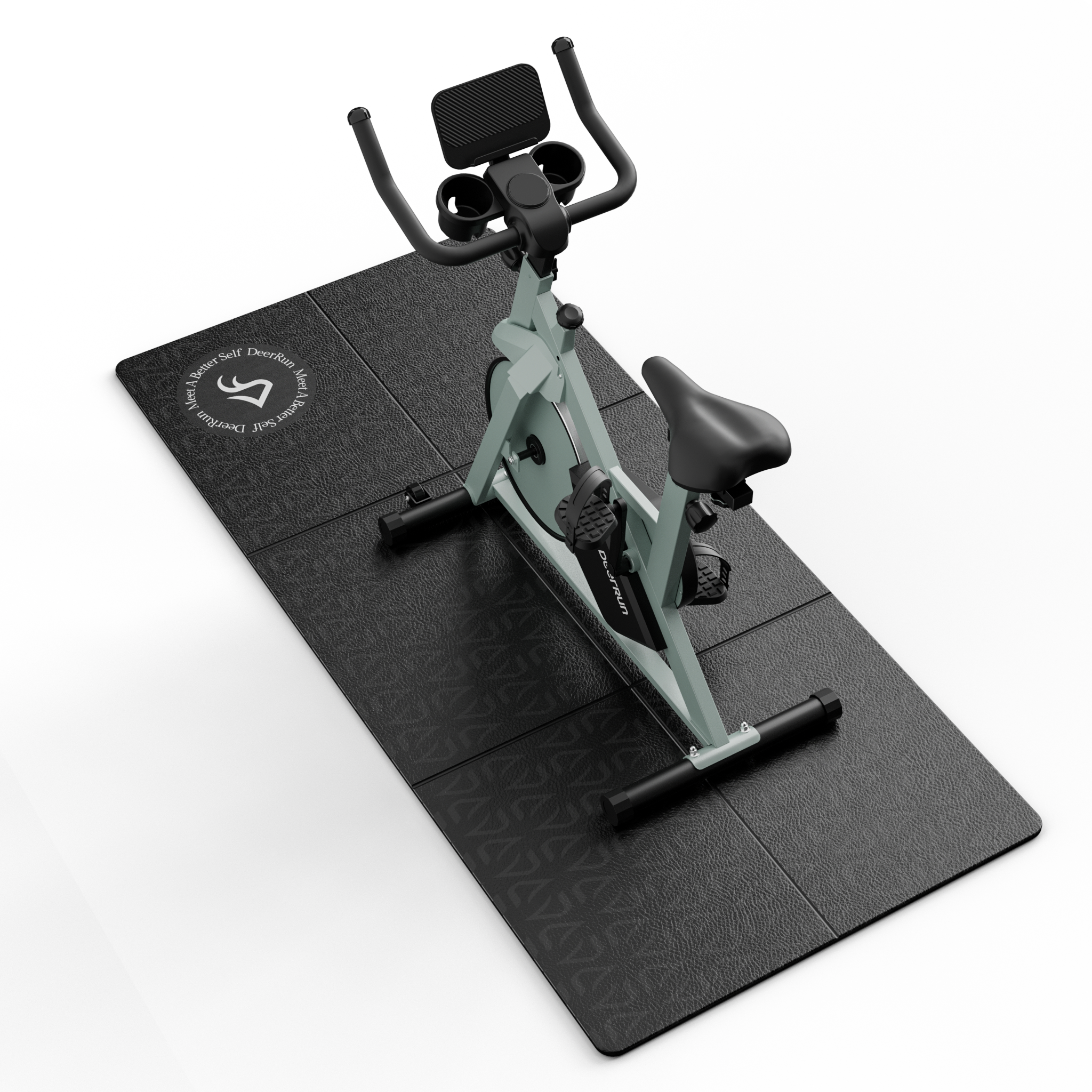 DeerRun® Glory Mat in 6MM Signature PVC, Higher Density Foldable Bike & Treadmill Mat