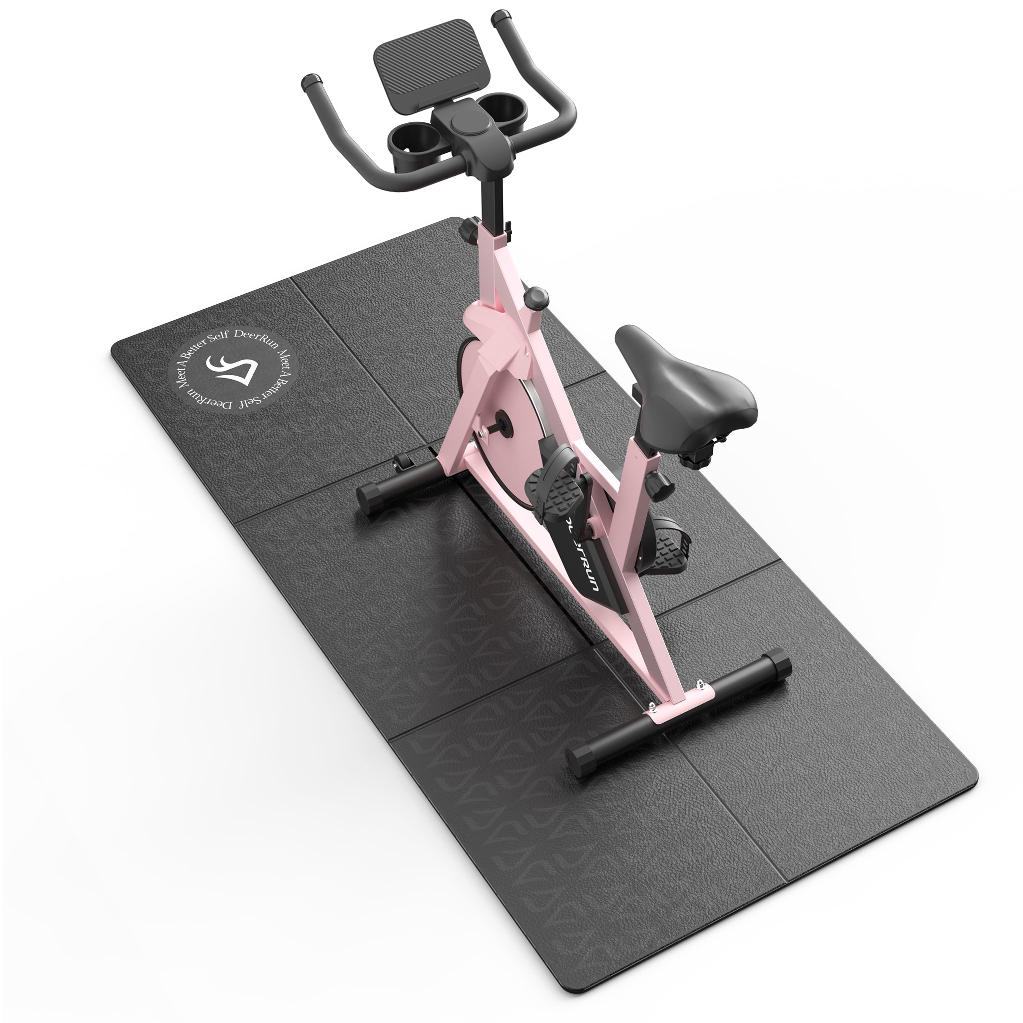 DeerRun S500 Indoor Adjustable Magnetic Resistance Silent Belt Smart Cycling Bike with PitPat App - Pink